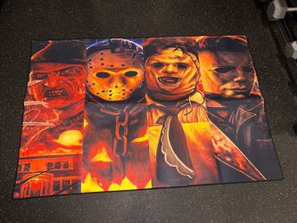 Horror Movie Villains area rug Freddy Krueger Jason Michael Myers 40”x 60” Halloween