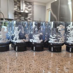 8 Piece Painted Glasses