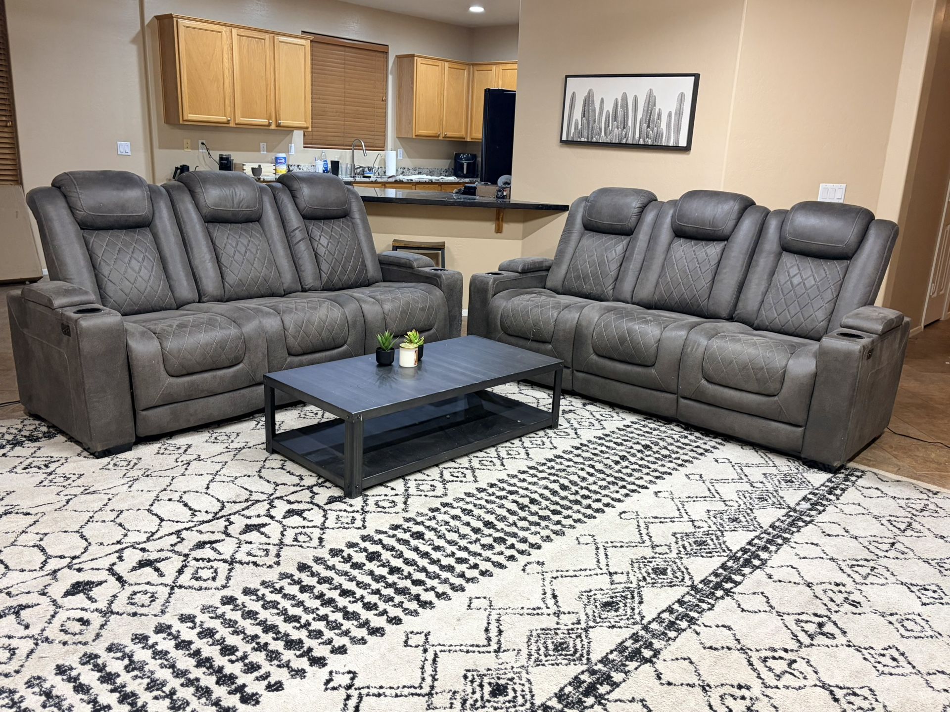 Ashley Multi-Feature Power Reclining Sofa Set