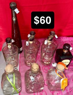 Empty bottles w/twinkle lights