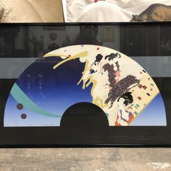 ERICA LANN 'FAN' LTD ED LITHOGRAPH FRAMED 41X25