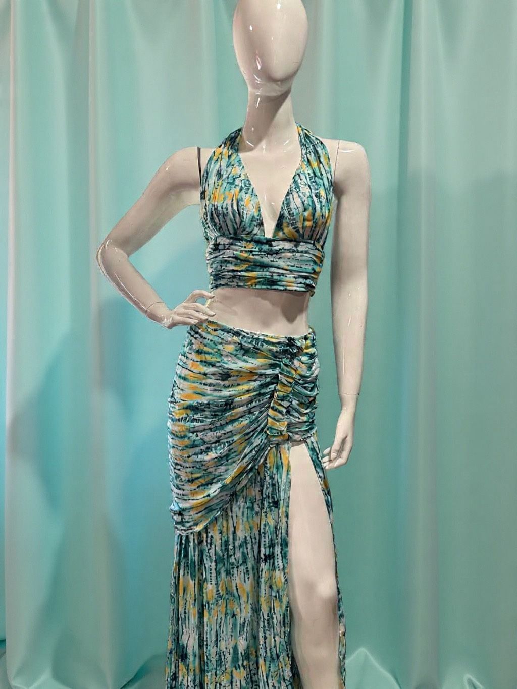 Two Piece Halter Top And Skirt 