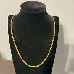 18k Gold Plated Rope Chain