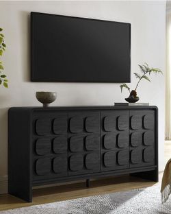 Toscana 61in Black Wood TV Stand Sideboard | SaleSumo INSANE DEAL (FIR