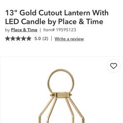 13 Gold Lanterns W/ Artificial Candle