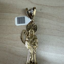 10K Santa Muerte pendant 