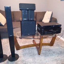 Yamaha Surround Sound With Sub, Sony DVD Blu-Ray And Sony Receiver, Amplifier
