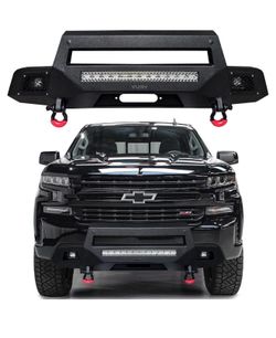 Vijay Front Bumper for 2019-2022 Chevy Silverado 1500 w/Winch Plate and Lights  SI15-QG06