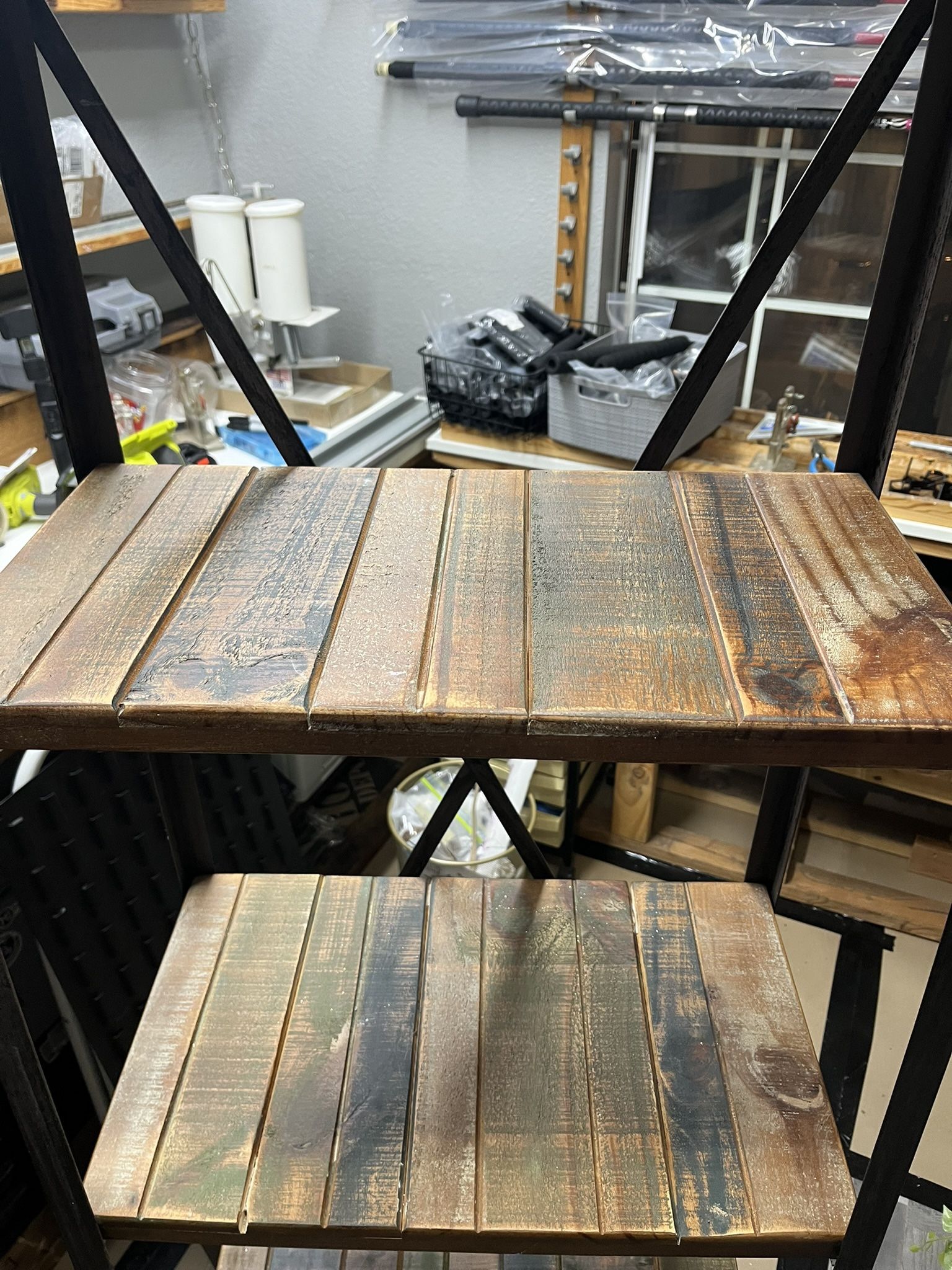 Rustic Wood & Metal Shelf