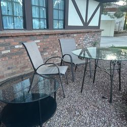 Glasstop patio or dining tables
