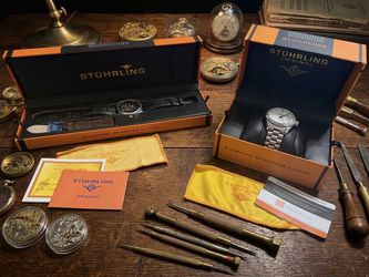 Stührling Original Automatic Skeleton & Symphony Quartz Watch Bundle – 2-Piece Set