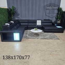 🛋️Polaris Leather Sectional & Ottoman (Delivery Available!! )