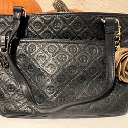 Giani Bernini Dark Navy Blue Embossed Tote