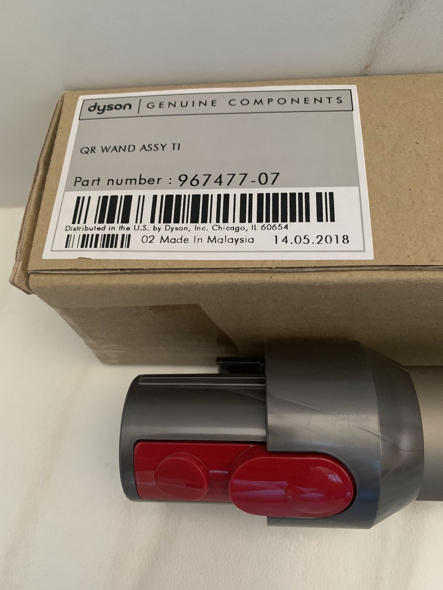NWT OEM Dyson QR Wand Titanium, part # 967477-07 fits many cordless models $70