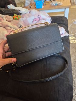 Black and gold purse