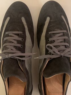 Façonnable Smooth blue Suede Casual Lace Up Men Sneakers Size