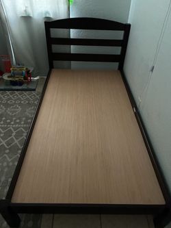 Twin Wood Bed Frame with Headboard