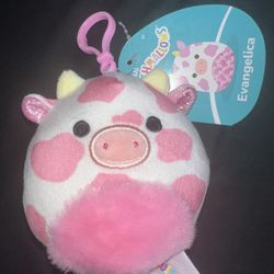 Squishmallow Evangelical 3.5” Clip Pink Cow