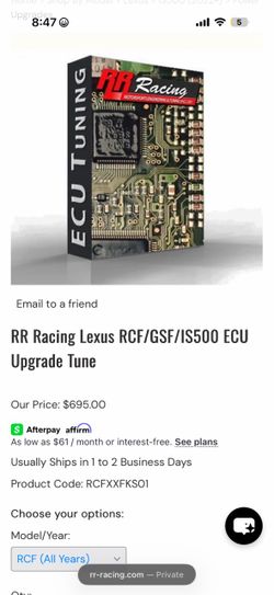 RR Racing Lexus ECU Upgrade Tune