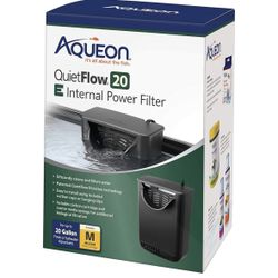 Aqueon QuietFlow E Internal Power Aquarium Filter Medium - 20 Gallon With 9 Replacement Filter/Cartridge, No Box