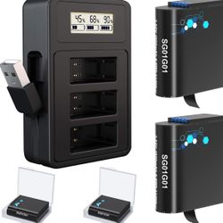 TOMSHEIR Battery 1800mAh(2 Pack) And USB Fast Charger For GoPro Hero 8/7/6/5 Black (Fully Compatible With Original)