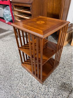 Arts & Crafts / Mission-style wooden magazine rack or music cabinet side table, probably made in the 1920s–1940s.
