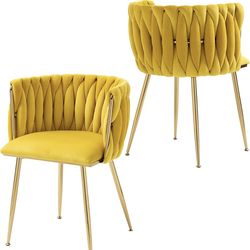 New Velvet Dining Chair (Yellow)