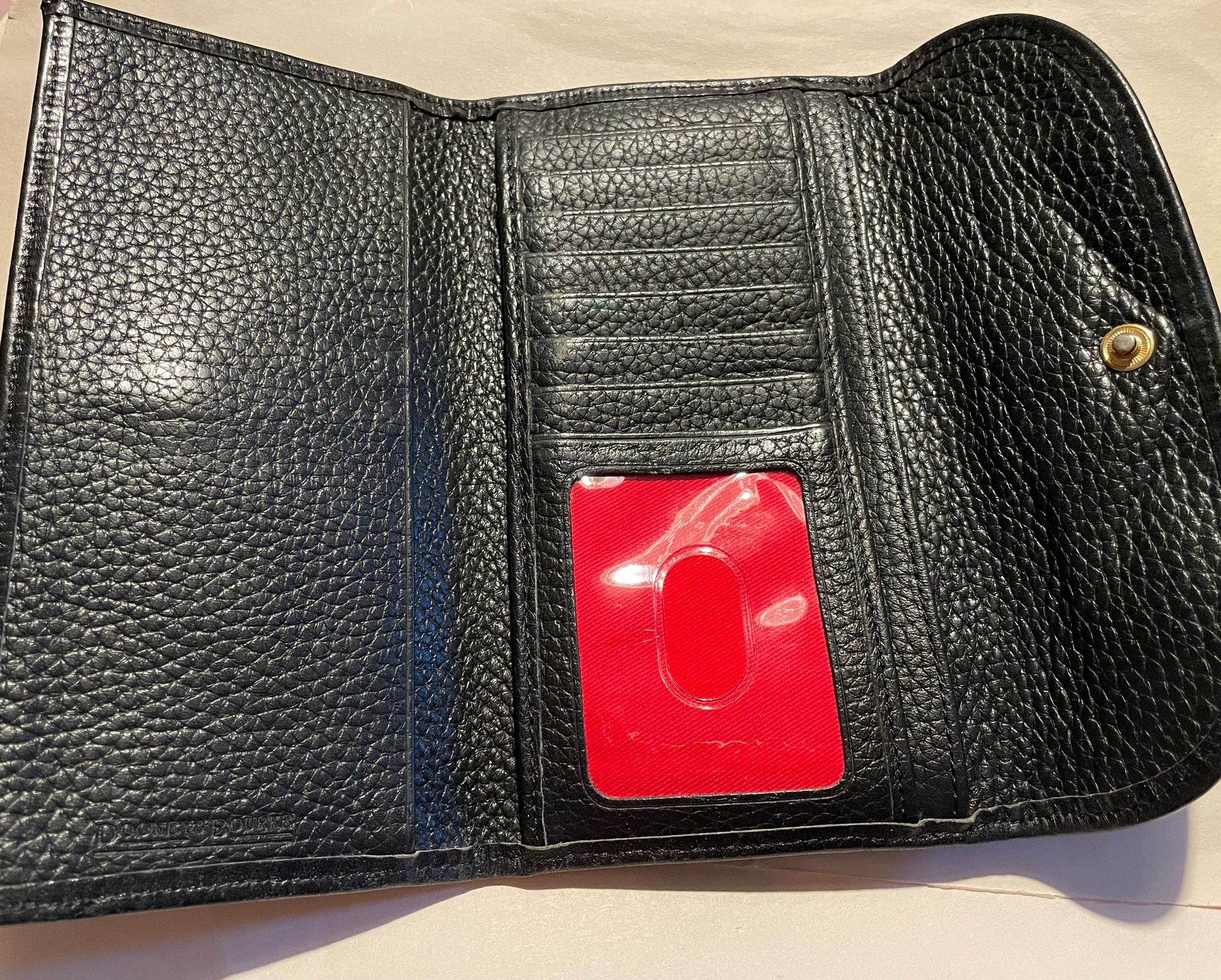 Dooney & Bourke Trifold, Black Leather Clutch Wallet