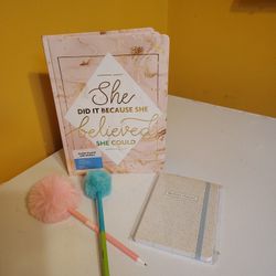 Journal, Planner, And Puffy Pens