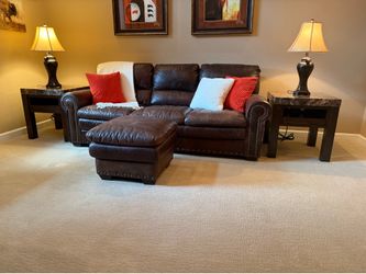 Leather Couch/Coffee Table/Side Tables Set