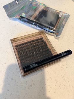 Fluffy Eyelash Extensions with Glue – Lash Set
