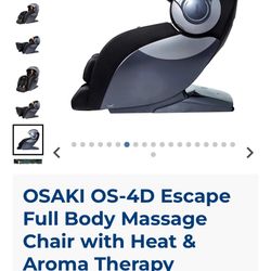 2020 HOMEOSAKI OS-4D ESCAPE FULL BODY MASSAGE CHAIR WITH HEAT & AROMA THERAPY