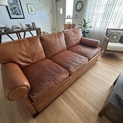 Henredon Ralph Lauren Saddle Leather Sofa