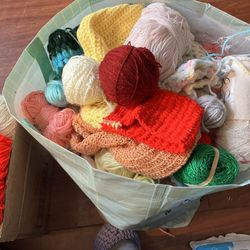  4 Large Box Of Yarns  PICK UP ONLY