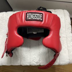 RINGSIDE Boxing Cheek Protector Headguard Red Size Medium (Lightly Used)