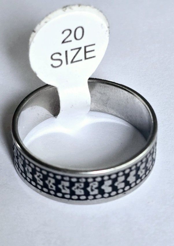 MENS STAINLESS STEEL MODERN NEW SIZE 10 FOREVER WEAR SILVER ETERNITY BAND