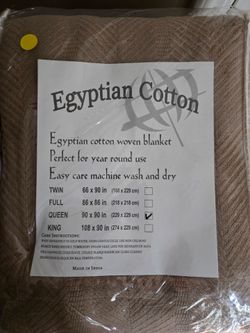 Egyptian Cotton Woven Blanket Queen Sized Brand New Sealed
