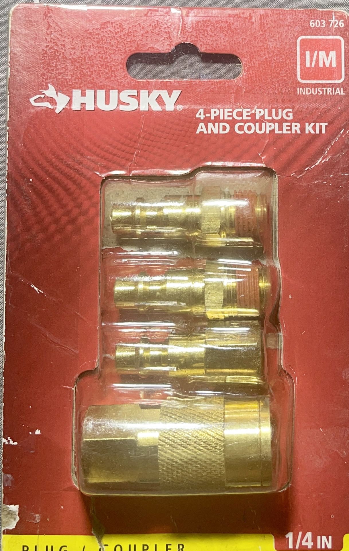 Husky (603 726) 1/4” Industrial NPT Plug and Coupler Kit (4-Piece)
