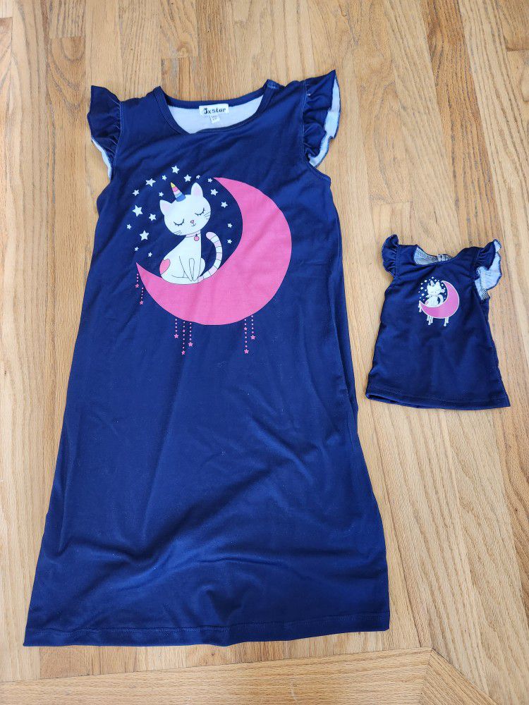Brand New Marching Set of Girl & Doll Nightgowns 