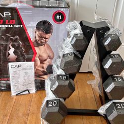 5, 10,15,20.lbs Dumbbell Set With Rack 