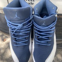 Blue And White Jordan 12s  Size: 9.5