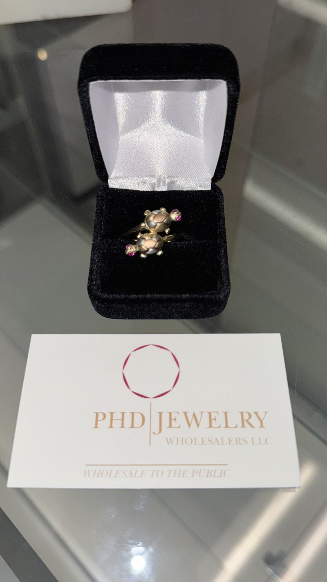 10k Tri-Color Gold Turtle Ring - 4.3g - Size 7