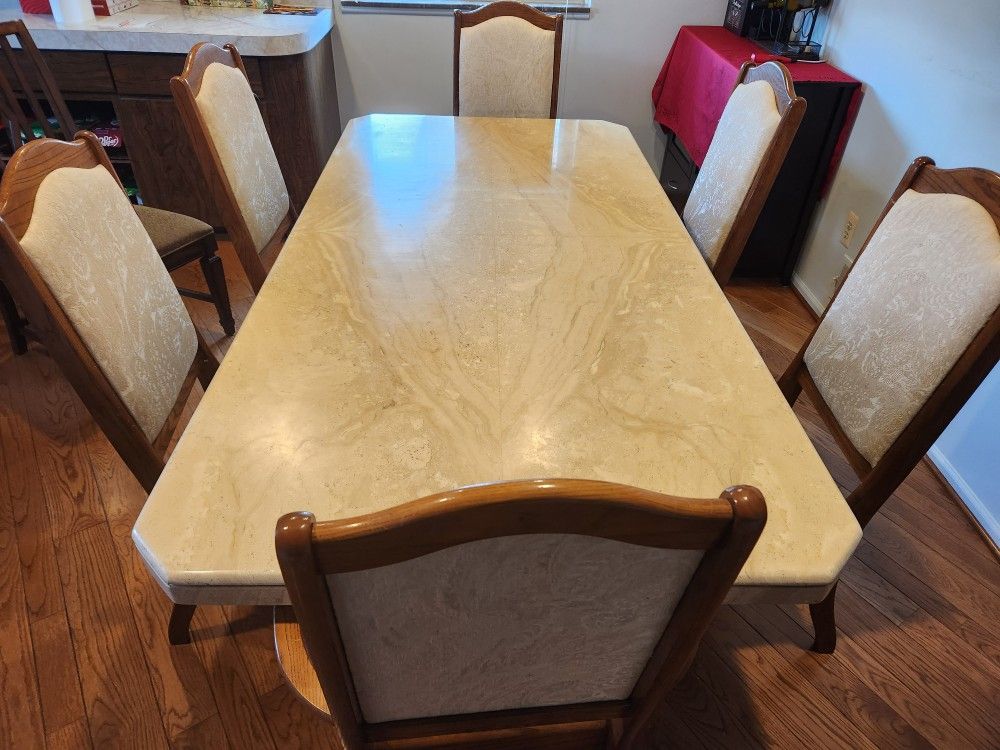 Marble Table Dining Set With Chairs