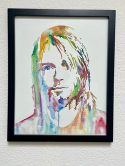 Modern Splatter Watercolor Print of Kurt Cobain (Nirvana)