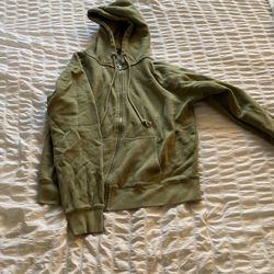 Brandy Melville Green Zip Up Hoodie