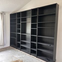 IKEA Billy Bookcase Wall Unit – Black | 7ft Tall | 5 Sections