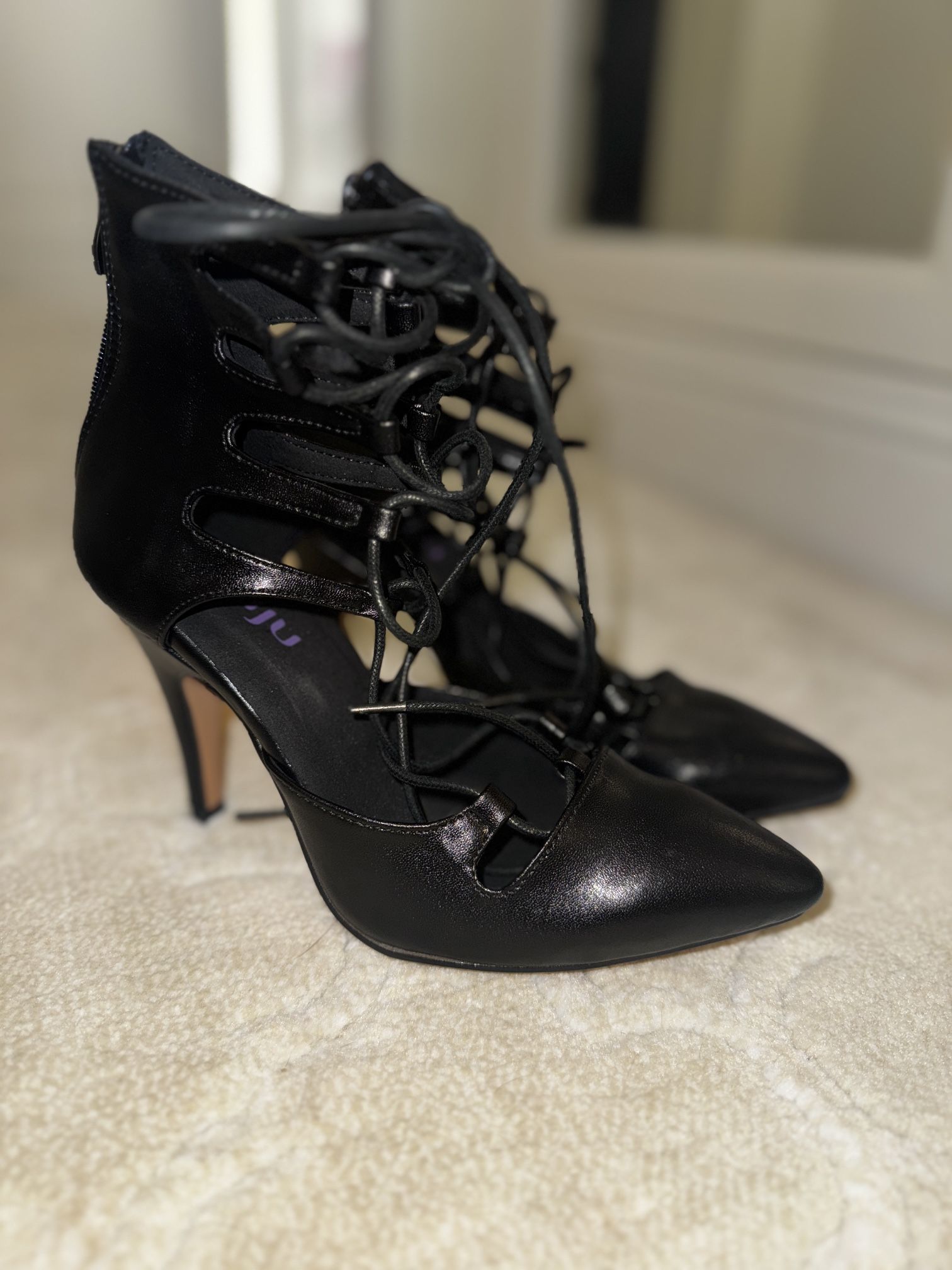 BURJU Namalia Lace Up Dress Pumps