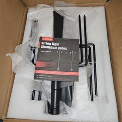 4 PACK STRING LIGHTS   POLES FOR OUTSIDE