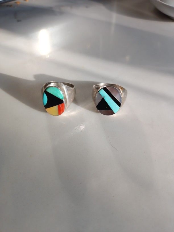 2 Native Silver Rings