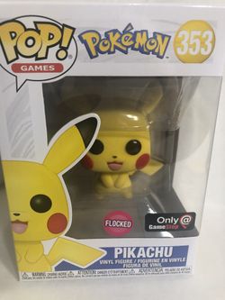 FUNKO POP! POKEMON FLOCKED Pikachu #353 GAMESTOP EXCLUSIVE